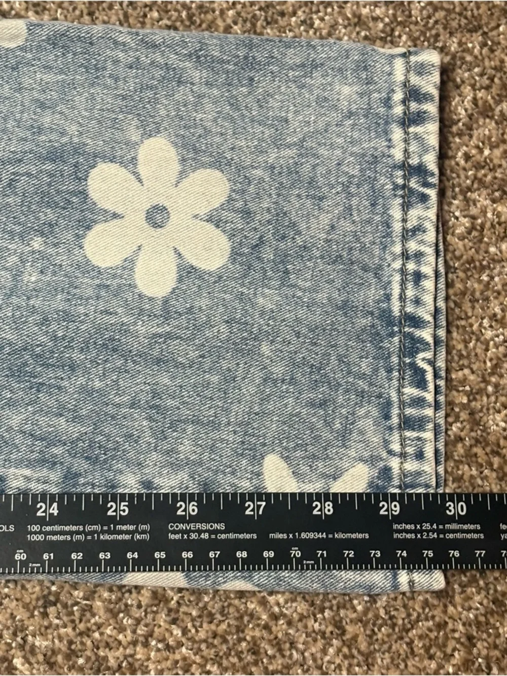 SHEIN Light Blue Floral Straight Leg Jeans - Picture 8 of 12